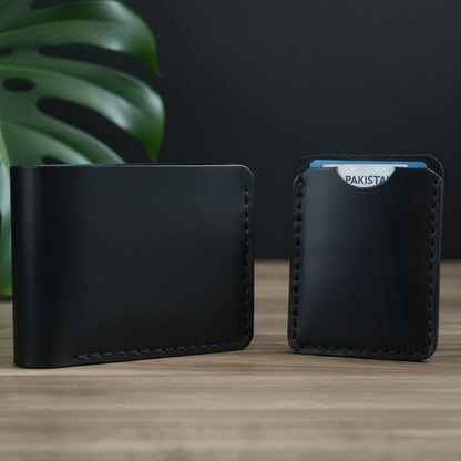 Handmade leather Wallet + Free Compact Holder